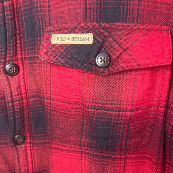 Field & Stream Red Plaid Flannel Fleece Shirt Jacket Size Large - Picture 3 of 11